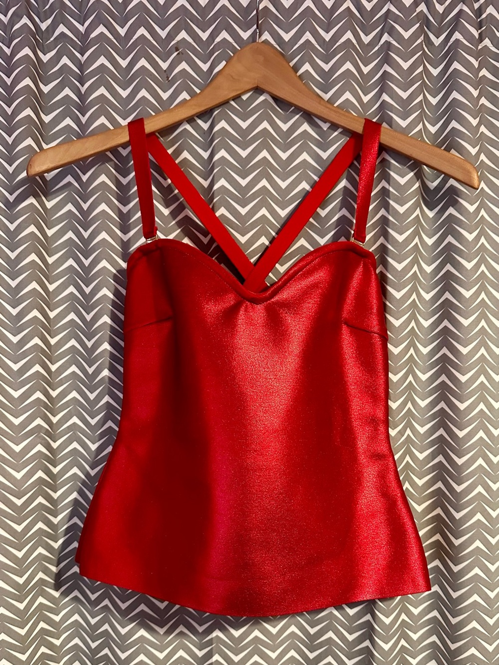 Karen Millen | Red Metallic Tank, size S